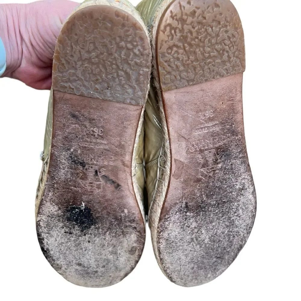 BRUNELLO CUCINELLI Green Patent Leather Espadrilles 36.5